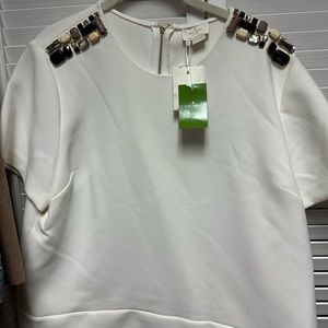 Kate spade New York - embellished crepe top